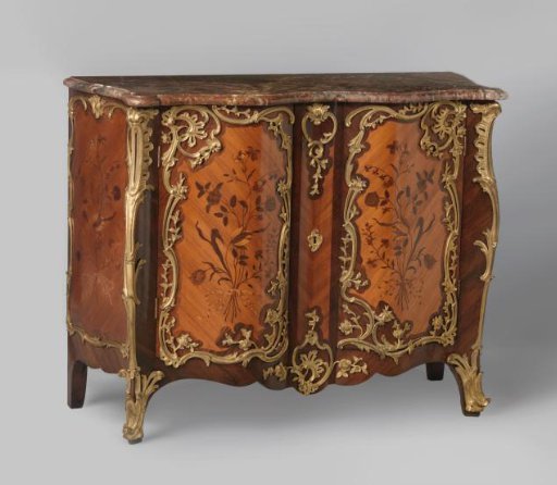 Low cabinet decorated with marquetry and bronze fittings