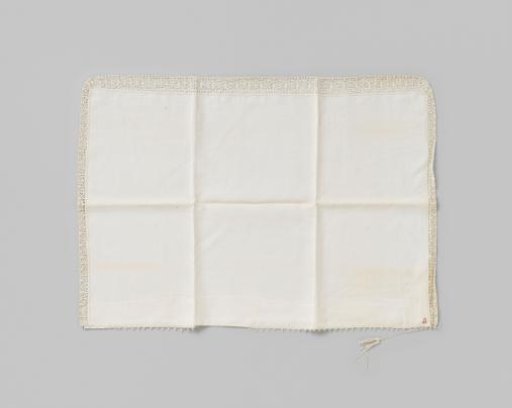 Linen Pillowcase with Bobbin Lace Insert Featuring Coral-Shaped Scrollwork