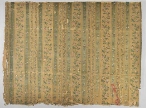 Wall panel with painted silk wallpaper