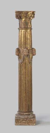 Pillar with cherubs and drapery