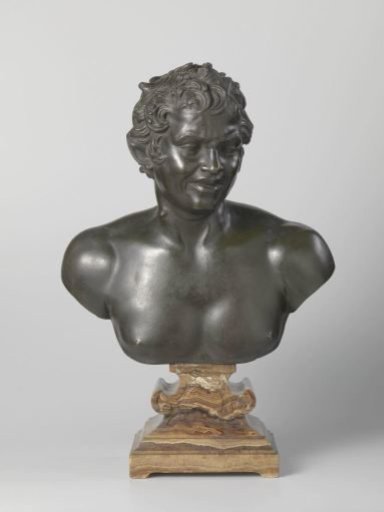 Bust of a laughing faun