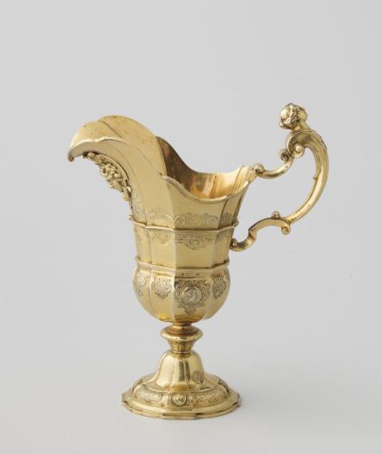 Pitcher with strapwork and medallions