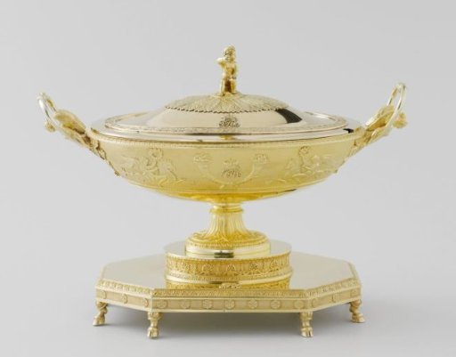 Tea tray, cake stands, jam dish, sugar bowls, coffee pot and milk jug