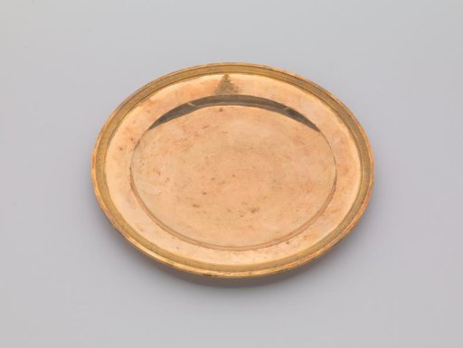 Plate of Gilded Silver, with Palmette Border. On the Surface the Engraved Coat of Arms of Potemkin.