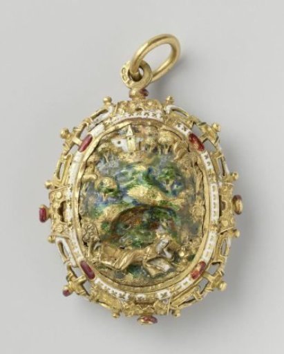 Medal with the penitent Mary Magdalene in the cave
