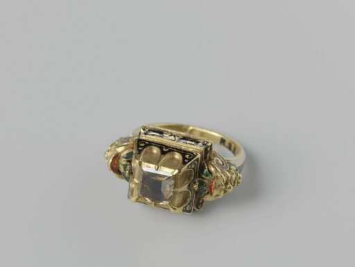Ring with table-cut diamond