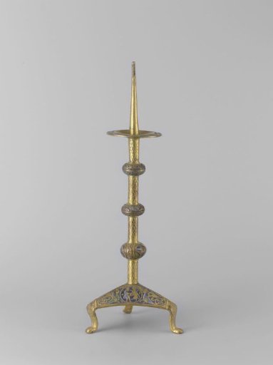 Candelabrum with three candlesticks, decorated with enamel
