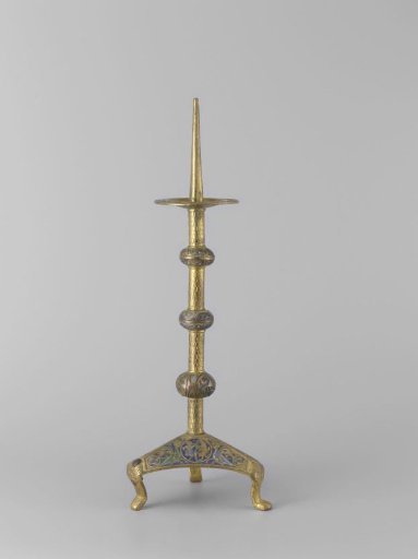Candelabrum with three candlesticks, decorated with enamel