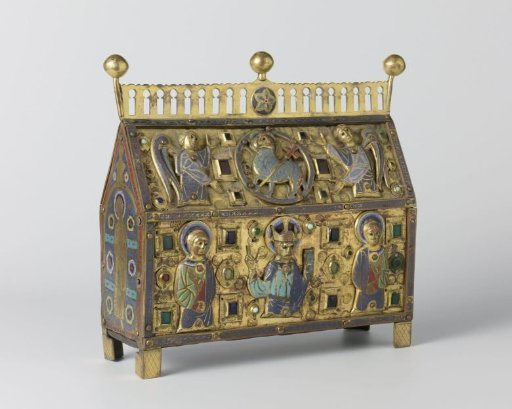 Reliquary shrine decorated with Christ, saints and angels