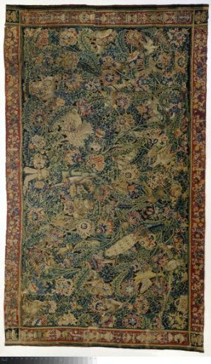 Large-leafed verdure with animals