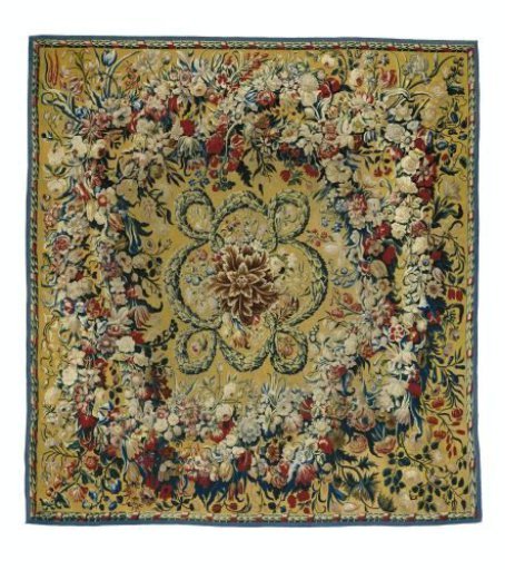 Tapestry with floral garlands