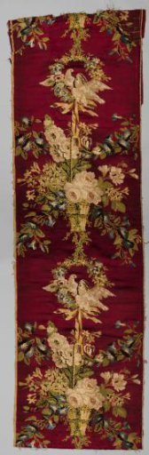 Wall covering of lampas with turtle dove pattern