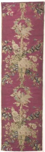 Wall covering of lampas with a turtle dove pattern