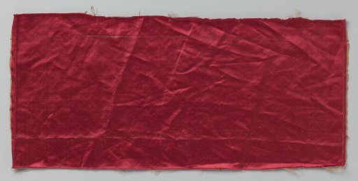 Fragment of wall covering of cerise-red satin