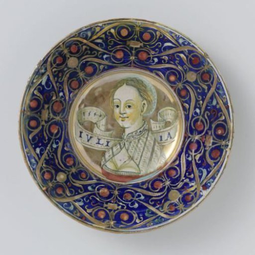 Plate with a young woman