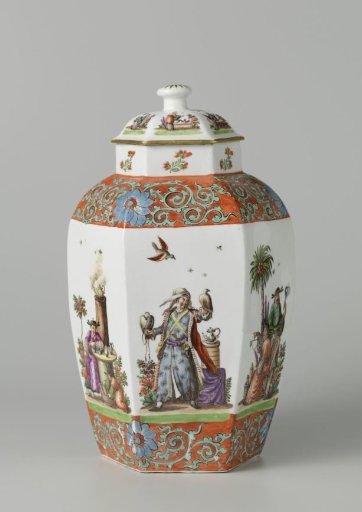 Two vases with lids