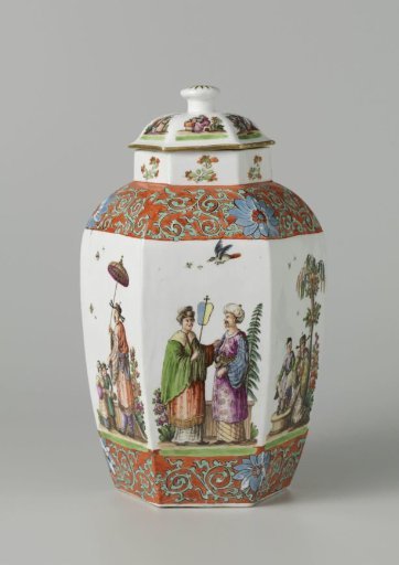 Two vases with lids