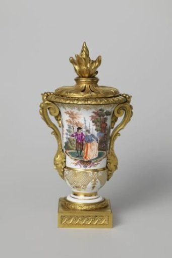 Three vases, part of a garniture