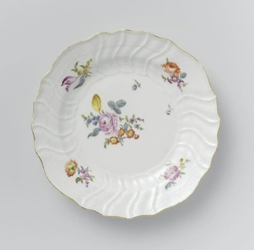 Panel, multicolored painted with German flowers, insects and fruits