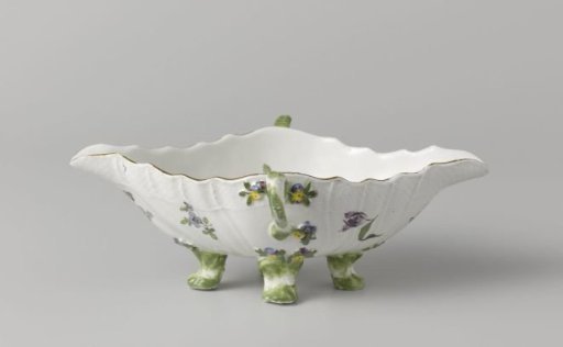Sauce Boat, Multicolored Painted with Deutsche Blumen, Insects and Fruits