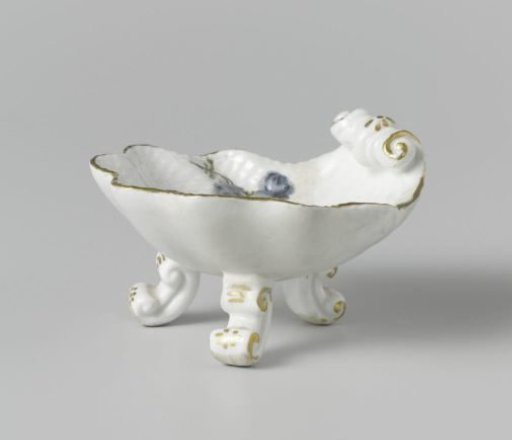 Salt Cellar, multicolored painted with German flowers, insects and fruits