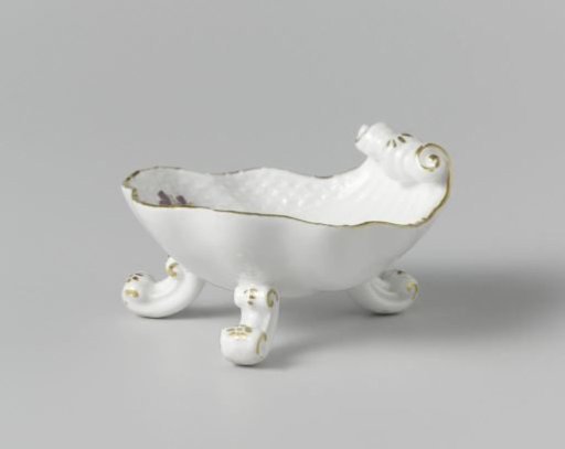 Salt cellar, multicolored painted with German flowers, insects and fruits