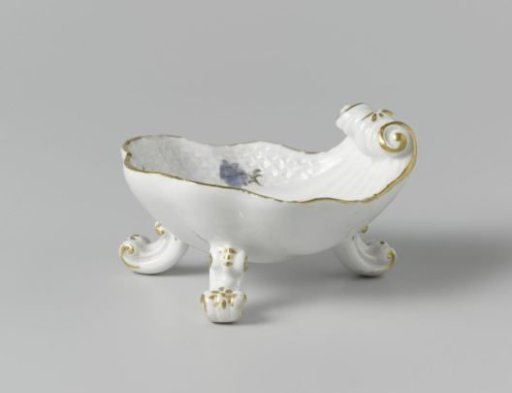 Salt cellar, multicolored painted with German flowers, insects and fruits