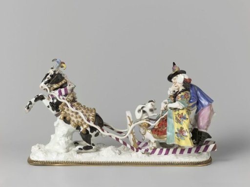 Court Jester Joseph Frölich with a Lady-in-waiting on a Sleigh