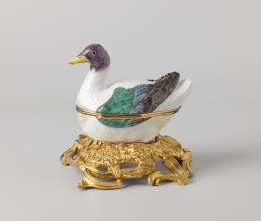 Lid of a box in the shape of a duck