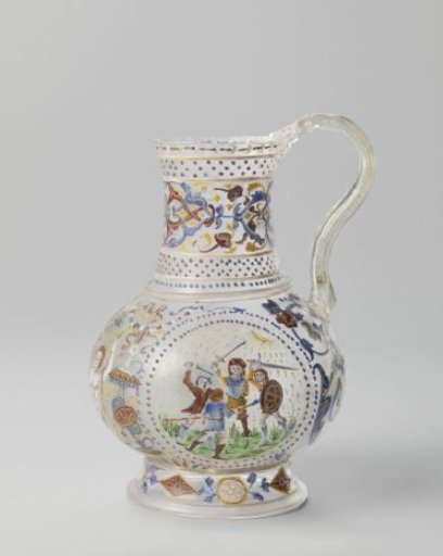 Can with multicolored painting