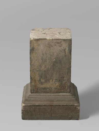 Rectangular sandstone pedestal, belonging to the sculpture representing Fortune