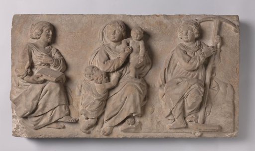 Faith, Hope and Charity, Stone Tablet from a Facade