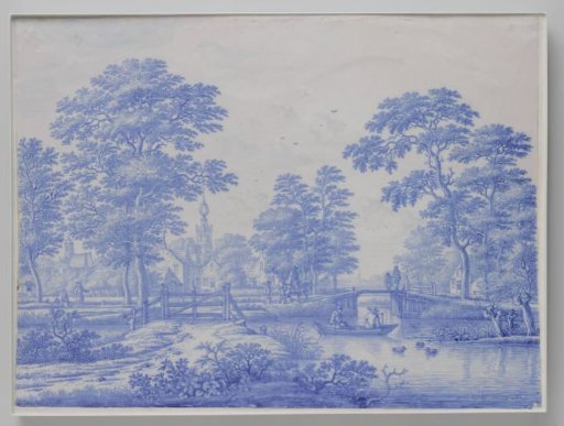Plate with a view of Overschie near Rotterdam