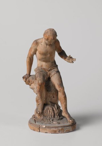 Pedestal and parts belonging to a statue of a youth