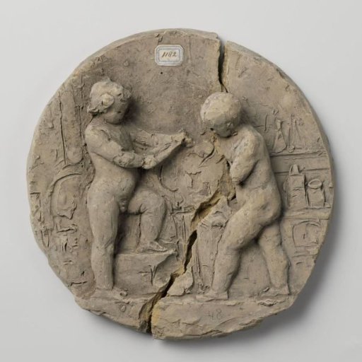 Two putti, tondo