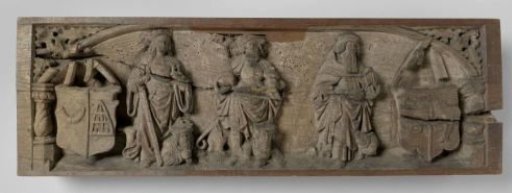 Lintel with Sts Catherine or Barbara, Olaf and Anthony