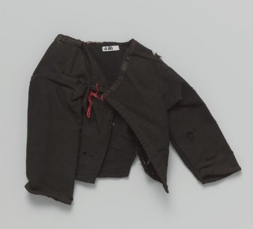 Jacket of black wool with long sleeves