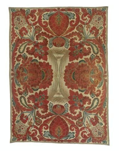 Quilted and Lined Silesian Blanket with Red Cotton