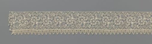 Strip of Needle Lace with Slanted Vases