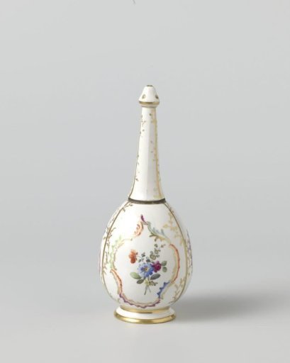 Wig Powder Shaker of Multicolored Painted Meissen Porcelain