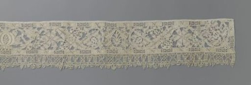 Border of Cut-Work Embroidery Edged with Macramé