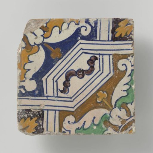 Tile with leaf motifs