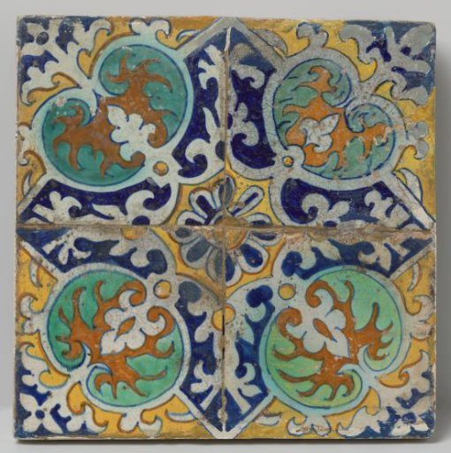 Field of four polychrome tiles