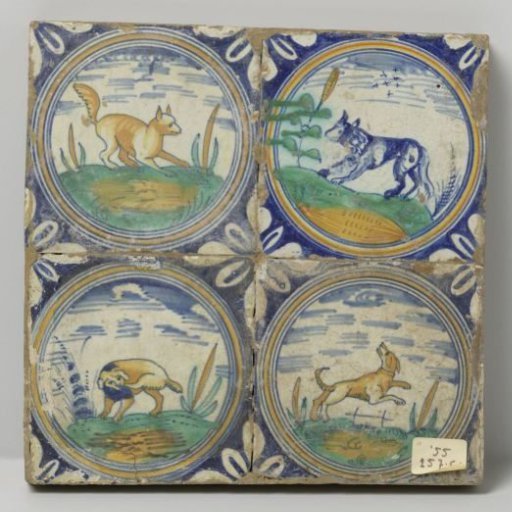 Field of four tiles with animals