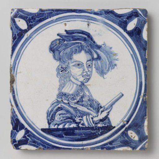 Tile with portrait of William III as a child