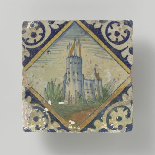 Tile with a castle