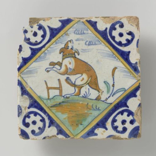 Loose tile from a tile panel with tiles depicting animals