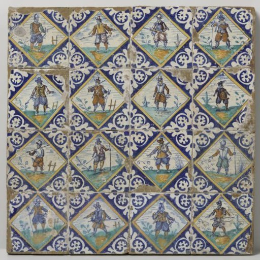 Field of Sixteen Tiles with Soldiers