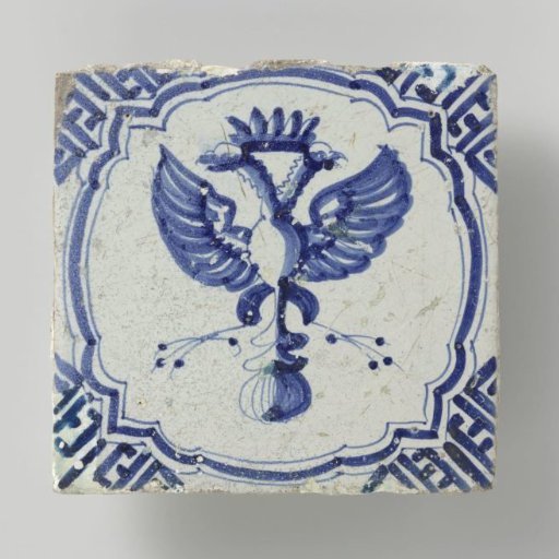 Tile with a crowned double-headed eagle