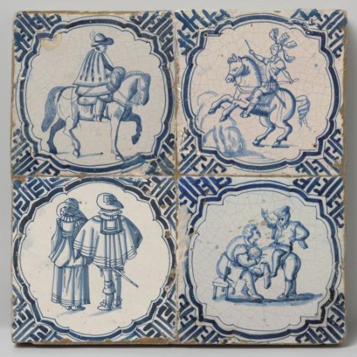 Field of four tiles with people and their occupations